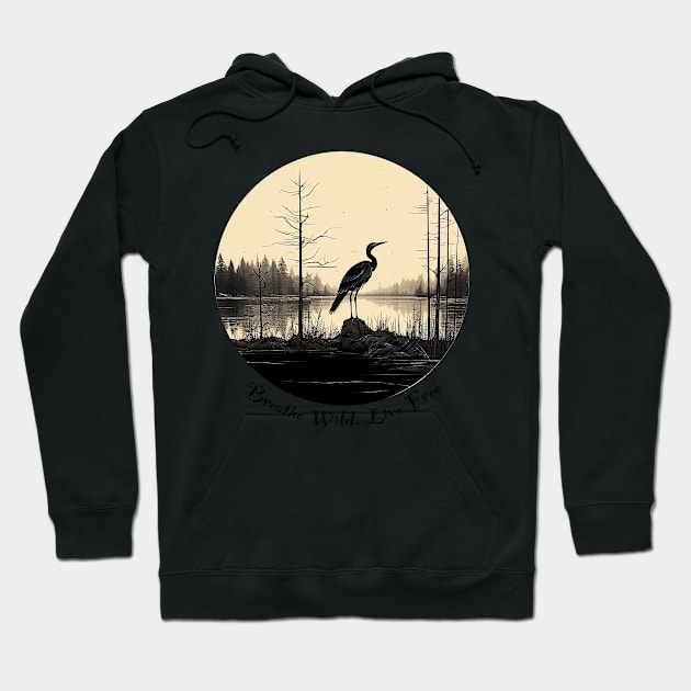 Wild and Free: Nature-inspired 'Breathe Wild, Live Free' T-Shirt Hoodie by Gelo Kavon